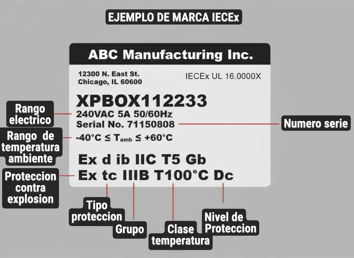 Ejemplo de Etiqueta de equipo Ex